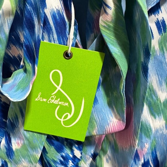 Sam Edelman Size 4 Brushstroke Garden A-Line Mock Neck Midi Dress NWT - Picture 7 of 10